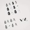 imageBABALAL Long Coffin Fake Nails Butterfly Ballerina False Nails Blue Press on Nails Glossy Acrylic Nail Tips with Design for Women and GirlsCRJH12black