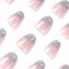 imageBABALAL Long Coffin Fake Nails Butterfly Ballerina False Nails Blue Press on Nails Glossy Acrylic Nail Tips with Design for Women and GirlsCRJH14sliver