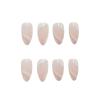 imageBABALAL Long Coffin Fake Nails Butterfly Ballerina False Nails Blue Press on Nails Glossy Acrylic Nail Tips with Design for Women and GirlsCRJH18white