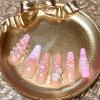 imageBABALAL Long Press on Nails Square Fake Nails Brown Glue ons Nails Wild Cheetah Design Acrylic Fall Nails 24Pcs French Tip Squoval False NailsANG01
