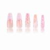 imageBABALAL Long Press on Nails Square Fake Nails Brown Glue ons Nails Wild Cheetah Design Acrylic Fall Nails 24Pcs French Tip Squoval False NailsANG01