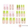 imageBABALAL Long Press on Nails Square Fake Nails Brown Glue ons Nails Wild Cheetah Design Acrylic Fall Nails 24Pcs French Tip Squoval False NailsANG02b