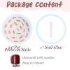 imageBABALAL Long Press on Nails Square Fake Nails Brown Glue ons Nails Wild Cheetah Design Acrylic Fall Nails 24Pcs French Tip Squoval False NailsANG04cross