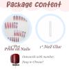 imageBABALAL Long Press on Nails Square Fake Nails Brown Glue ons Nails Wild Cheetah Design Acrylic Fall Nails 24Pcs French Tip Squoval False NailsANG04ime
