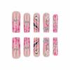 imageBABALAL Long Press on Nails Square Fake Nails Brown Glue ons Nails Wild Cheetah Design Acrylic Fall Nails 24Pcs French Tip Squoval False NailsANG04y2k