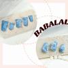 imageBABALAL Long Press on Nails Square Fake Nails Brown Glue ons Nails Wild Cheetah Design Acrylic Fall Nails 24Pcs French Tip Squoval False NailsANG05