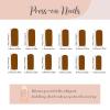 imageBABALAL Long Press on Nails Square Fake Nails Brown Glue ons Nails Wild Cheetah Design Acrylic Fall Nails 24Pcs French Tip Squoval False NailsANG05flower