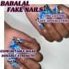 imageBABALAL Long Press on Nails Square Fake Nails Brown Glue ons Nails Wild Cheetah Design Acrylic Fall Nails 24Pcs French Tip Squoval False NailsANG06