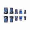 imageBABALAL Long Press on Nails Square Fake Nails Brown Glue ons Nails Wild Cheetah Design Acrylic Fall Nails 24Pcs French Tip Squoval False NailsANG06