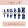 imageBABALAL Long Press on Nails Square Fake Nails Brown Glue ons Nails Wild Cheetah Design Acrylic Fall Nails 24Pcs French Tip Squoval False NailsANG06