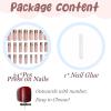 imageBABALAL Long Press on Nails Square Fake Nails Brown Glue ons Nails Wild Cheetah Design Acrylic Fall Nails 24Pcs French Tip Squoval False NailsANG07
