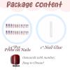 imageBABALAL Long Press on Nails Square Fake Nails Brown Glue ons Nails Wild Cheetah Design Acrylic Fall Nails 24Pcs French Tip Squoval False NailsANG07candy