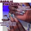 imageBABALAL Long Press on Nails Square Fake Nails Brown Glue ons Nails Wild Cheetah Design Acrylic Fall Nails 24Pcs French Tip Squoval False NailsANG07candy