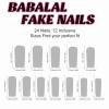 imageBABALAL Long Press on Nails Square Fake Nails Brown Glue ons Nails Wild Cheetah Design Acrylic Fall Nails 24Pcs French Tip Squoval False NailsANG08