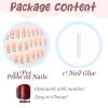 imageBABALAL Long Press on Nails Square Fake Nails Brown Glue ons Nails Wild Cheetah Design Acrylic Fall Nails 24Pcs French Tip Squoval False NailsANG08
