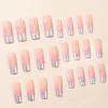 imageBABALAL Long Press on Nails Square Fake Nails Brown Glue ons Nails Wild Cheetah Design Acrylic Fall Nails 24Pcs French Tip Squoval False NailsANG08