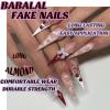 imageBABALAL Long Press on Nails Square Fake Nails Brown Glue ons Nails Wild Cheetah Design Acrylic Fall Nails 24Pcs French Tip Squoval False NailsANG09