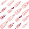 imageBABALAL Long Press on Nails Square Fake Nails Brown Glue ons Nails Wild Cheetah Design Acrylic Fall Nails 24Pcs French Tip Squoval False NailsANG09