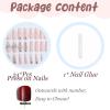 imageBABALAL Long Press on Nails Square Fake Nails Brown Glue ons Nails Wild Cheetah Design Acrylic Fall Nails 24Pcs French Tip Squoval False NailsANG10