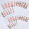 imageBABALAL Long Press on Nails Square Fake Nails Brown Glue ons Nails Wild Cheetah Design Acrylic Fall Nails 24Pcs French Tip Squoval False NailsANG10
