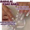 imageBABALAL Long Press on Nails Square Fake Nails Brown Glue ons Nails Wild Cheetah Design Acrylic Fall Nails 24Pcs French Tip Squoval False NailsANG10