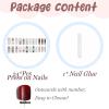 imageBABALAL Long Press on Nails Square Fake Nails Brown Glue ons Nails Wild Cheetah Design Acrylic Fall Nails 24Pcs French Tip Squoval False NailsANG12