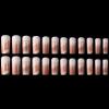 imageBABALAL Long Press on Nails Square Fake Nails Brown Glue ons Nails Wild Cheetah Design Acrylic Fall Nails 24Pcs French Tip Squoval False NailsANG13