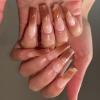 imageBABALAL Long Press on Nails Square Fake Nails Brown Glue ons Nails Wild Cheetah Design Acrylic Fall Nails 24Pcs French Tip Squoval False NailsANG13