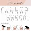 imageBABALAL Long Press on Nails Square Fake Nails Brown Glue ons Nails Wild Cheetah Design Acrylic Fall Nails 24Pcs French Tip Squoval False NailsANG14
