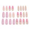 imageBABALAL Long Press on Nails Square Fake Nails Brown Glue ons Nails Wild Cheetah Design Acrylic Fall Nails 24Pcs French Tip Squoval False NailsANG15