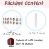 imageBABALAL Long Square Press on Nails Brown Fall Fake Nails Cheetah French Tip Design Y2k Glue ons Nails Heart Pearl Charm Acrylic Nails 24Pcs Handmade Squoval False NailsANB10