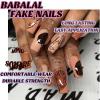 imageBABALAL Long Square Press on Nails Brown Fall Fake Nails Cheetah French Tip Design Y2k Glue ons Nails Heart Pearl Charm Acrylic Nails 24Pcs Handmade Squoval False NailsANB04