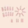 imageBABALAL Long Square Press on Nails Brown Fall Fake Nails Cheetah French Tip Design Y2k Glue ons Nails Heart Pearl Charm Acrylic Nails 24Pcs Handmade Squoval False NailsANB03