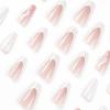 imageBABALAL Long Square Press on Nails Brown Fall Fake Nails Cheetah French Tip Design Y2k Glue ons Nails Heart Pearl Charm Acrylic Nails 24Pcs Handmade Squoval False NailsANB19