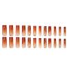 imageBABALAL Long Square Press on Nails Brown Fall Fake Nails Cheetah French Tip Design Y2k Glue ons Nails Heart Pearl Charm Acrylic Nails 24Pcs Handmade Squoval False NailsANB06