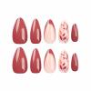 imageBABALAL Press on Nails Almond Medium Fake Nails Orange Glue on Nails 3D Water Ripple Acrylic Nail Design 24Pcs Summer False NailsFNn02brown