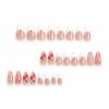 imageBABALAL Press on Nails Almond Medium Fake Nails Orange Glue on Nails 3D Water Ripple Acrylic Nail Design 24Pcs Summer False NailsFNn02cherry