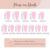 imageBABALAL Press on Nails Almond Medium Fake Nails Orange Glue on Nails 3D Water Ripple Acrylic Nail Design 24Pcs Summer False NailsFNn03orange