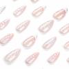 imageBABALAL Press on Nails Almond Medium Fake Nails Orange Glue on Nails 3D Water Ripple Acrylic Nail Design 24Pcs Summer False NailsFNn04sliver