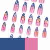 imageBABALAL Press on Nails Almond Medium Fake Nails Orange Glue on Nails 3D Water Ripple Acrylic Nail Design 24Pcs Summer False NailsFNn05kitten