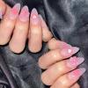imageBABALAL Press on Nails Almond Medium Fake Nails Orange Glue on Nails 3D Water Ripple Acrylic Nail Design 24Pcs Summer False NailsFNn05pink