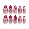 imageBABALAL Press on Nails Almond Medium Fake Nails Orange Glue on Nails 3D Water Ripple Acrylic Nail Design 24Pcs Summer False NailsFNn06spider