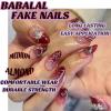 imageBABALAL Press on Nails Almond Medium Fake Nails Orange Glue on Nails 3D Water Ripple Acrylic Nail Design 24Pcs Summer False NailsFNn06spider