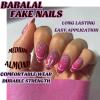 imageBABALAL Press on Nails Almond Medium Fake Nails Orange Glue on Nails 3D Water Ripple Acrylic Nail Design 24Pcs Summer False NailsFNn07bow