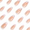 imageBABALAL Press on Nails Almond Medium Fake Nails Orange Glue on Nails 3D Water Ripple Acrylic Nail Design 24Pcs Summer False NailsFNn08chrome