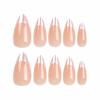 imageBABALAL Press on Nails Almond Medium Fake Nails Orange Glue on Nails 3D Water Ripple Acrylic Nail Design 24Pcs Summer False NailsFNn08chrome