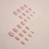imageBABALAL Press on Nails Almond Medium Fake Nails Orange Glue on Nails 3D Water Ripple Acrylic Nail Design 24Pcs Summer False NailsFNn10pink
