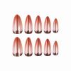 imageBABALAL Press on Nails Almond Medium Fake Nails Orange Glue on Nails 3D Water Ripple Acrylic Nail Design 24Pcs Summer False NailsFNn16brown