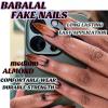 imageBABALAL Press on Nails Almond Medium Fake Nails Orange Glue on Nails 3D Water Ripple Acrylic Nail Design 24Pcs Summer False NailsFNn16brown