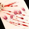 imageBABALAL Press on Nails Long Stiletto Fake Nails Dark Red Goth Glue on Nails White French Tip Acrylic Nails Almond False Nails 24Pcs Punk Halloween Stick on Nails